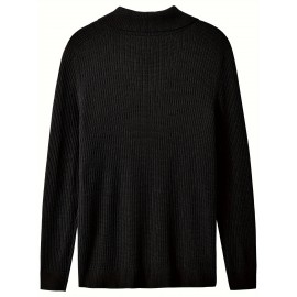 Vintage Men's Shawl Collar Sweater Casual Loose Knit Pullover