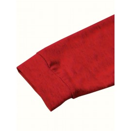 Men'S Christmas Custom Lettering Hoodie - Red Crew Neck Pullover Sweater with Personalized Text/Design, Soft Loose Fit Long Sleeve Winter Warmth, Machine Washable Holiday Gift for Him, Plus Size