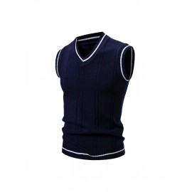 Men'S Heavyweight Sweater - Solid Burgundy Round Neck Pullover with Piping Trim, Regular Fit Winter Warmth, Casual & Formal Wear, Durable Easy-Care Sweater for Fall and Winter Layering (Coat-Compatible Hanging Hooks Included) - Versatile Everyday &