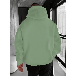 Men'S Oversized Fleece-Lined Hooded Sweatshirt with Surf & Beach Graphic Print - 100% Micro-Elastic Knit, Kangaroo Pocket, Surfing Surf Co. Design, Surfing-Themed Casual Pullover for Surfing, Beachwear & Everyday Comfort (Large Size) - Ideal Gift fo