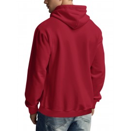 Men's Plus-Size Oversized Hoodie Sweatshirt - Red Hockey Logo & The North Slogan Print, Kangaroo Pocket, Machine-Washable Knit Fabric, Hockey-Themed Casual Wear & Christmas Party Outfit, Thanksgiving Gift (Local Shipping) - Hockey, PLUS SIZE