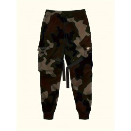 Men'S 3D Printed Camouflage Hoodie - Durable Blend Lightweight Pullover with Adjustable Hood, Long Sleeve Casual Streetwear Sweatshirt for Outdoor Activities & Casual Attire, All-Season Comfortable Men'S Fashion Apparel (Green/Brown), Plus Size