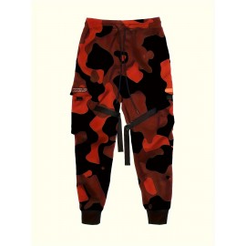 Men'S 3D Printed Camouflage Hoodie - Durable Blend Lightweight Pullover with Adjustable Hood, Long Sleeve Casual Streetwear Sweatshirt for Outdoor Activities & Casual Attire, All-Season Comfortable Men'S Fashion Apparel (Green/Brown), Plus Size