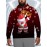 Men's Plus Size 3D Santa Claus & Snowflake Print Hooded Sweater - Oversized Red & Golden Christmas Pullover with 'Merry Christmas' Text, Loose Fit Long Sleeve Hoodie, Machine Washable Funny Ugly Christmas Party Outfit for Holiday Gatherings, PLUS SIZE