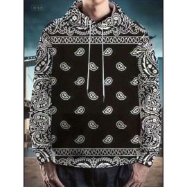 Men's Plus Size Hoodie - Soft Stretch Fabric Pullover Sweatshirt with Drawstring Hood & Front Pocket, Black with White-eye design - Regular Fit Long Sleeve Urban streetwear for Big & Tall Men - Machine Washable Everyday & Party Outfits, PLUS SIZE