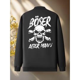 Men'S Plus-Size Casual Stylish Print Pocket Jacket, Plus Size