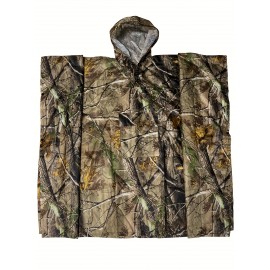 [Reusable Rain Ponchos] Lightweight Reusable Rain Ponchos for Men & Women | Camouflage Print, Hooded Windproof Raincoats with Full-Zip Closure, Loose Fit & Button Detail - All-Weather Outdoor, Plus Size