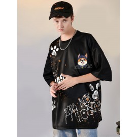 [Couple Set Dog Corgi T-shirt] Large Size Couple Set Adorable Dog Corgi PLUS SIZE Loose and Comfortable Summer Short Sleeve T-shirt