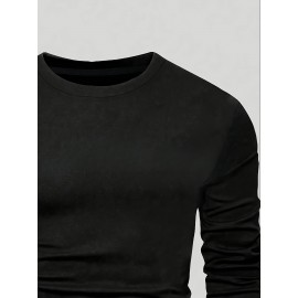 2pcs Men's Heavyweight 95% Polyester/5% Spandex Oversized Long Sleeve T-Shirt Set - Soft Stretch Round Neck Casual Layering Shirts in Green & Grey, Solid Color Winter Warmth, Comfortable Casual Attire, Plus Size Available (Machine Washable) - Ideal for Fall & Winter Layering Essentials (Casual & Formal Outfits) - Versatile Matching Outfits for Men, Relaxed Fit, Durable & Easy Care, Long Sleeve T Shirts for Men, Mens Plus Size T Shirt, Printed T Shirts for Men, PLUS SIZE