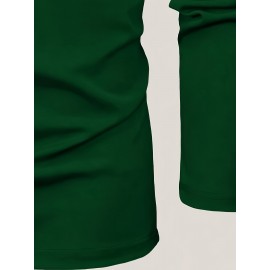 2pcs Men's Heavyweight 95% Polyester/5% Spandex Oversized Long Sleeve T-Shirt Set - Soft Stretch Round Neck Casual Layering Shirts in Green & Grey, Solid Color Winter Warmth, Comfortable Casual Attire, Plus Size Available (Machine Washable) - Ideal for Fall & Winter Layering Essentials (Casual & Formal Outfits) - Versatile Matching Outfits for Men, Relaxed Fit, Durable & Easy Care, Long Sleeve T Shirts for Men, Mens Plus Size T Shirt, Printed T Shirts for Men, PLUS SIZE