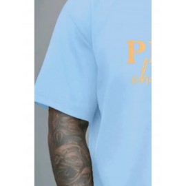 Men's Oversized Big & Tall Light Grey T-Shirt with Inspirational 