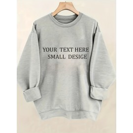 Men'S Christmas Custom Lettering Hoodie - Red Crew Neck Pullover Sweater with Personalized Text/Design, Soft Loose Fit Long Sleeve Winter Warmth, Machine Washable Holiday Gift for Him, Plus Size