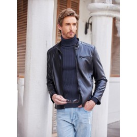 Men's Slim Fit Ribbed Turtleneck Sweater - Lightweight Knit Pullover for Fall/Winter, Casual Long Sleeve, Machine Washable, Solid Color, Comfortable Casual Attire, PLUS SIZE